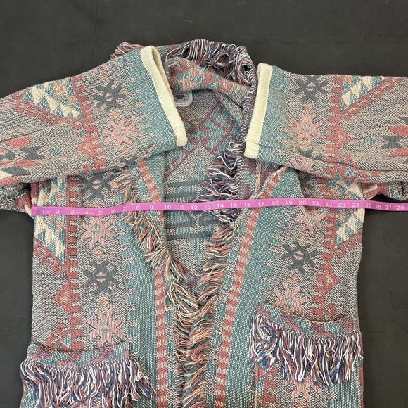 Classics Simply Country Wytheville VA Aztec Theme Vintage Coat OSFA Fringe Chrty - Picture 9 of 11